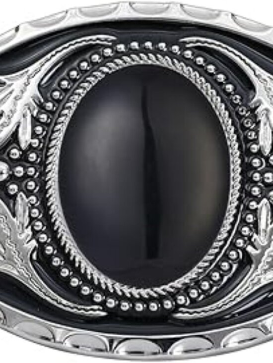 New Black Silver American Belt Buckle Men Women Western Cowboy Cowgirl Boho Oval main image 4
